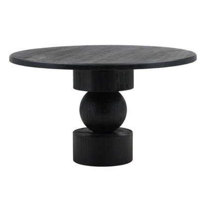 Matte Black Reclaimed Pine Wood Table 52 in Wide