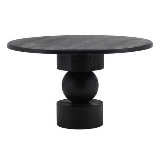 Matte Black Reclaimed Pine Wood Table 52 in Wide