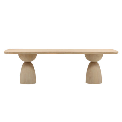Light Natural Reclaimed Pine Wood Table 101.5 in Wide