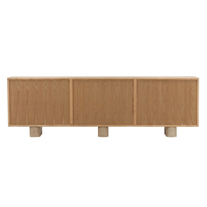 Light Natural Reclaimed Pine Wood Sideboard 73 in Wide