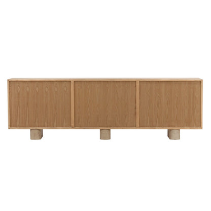 Light Natural Reclaimed Pine Wood Sideboard 73 in Wide