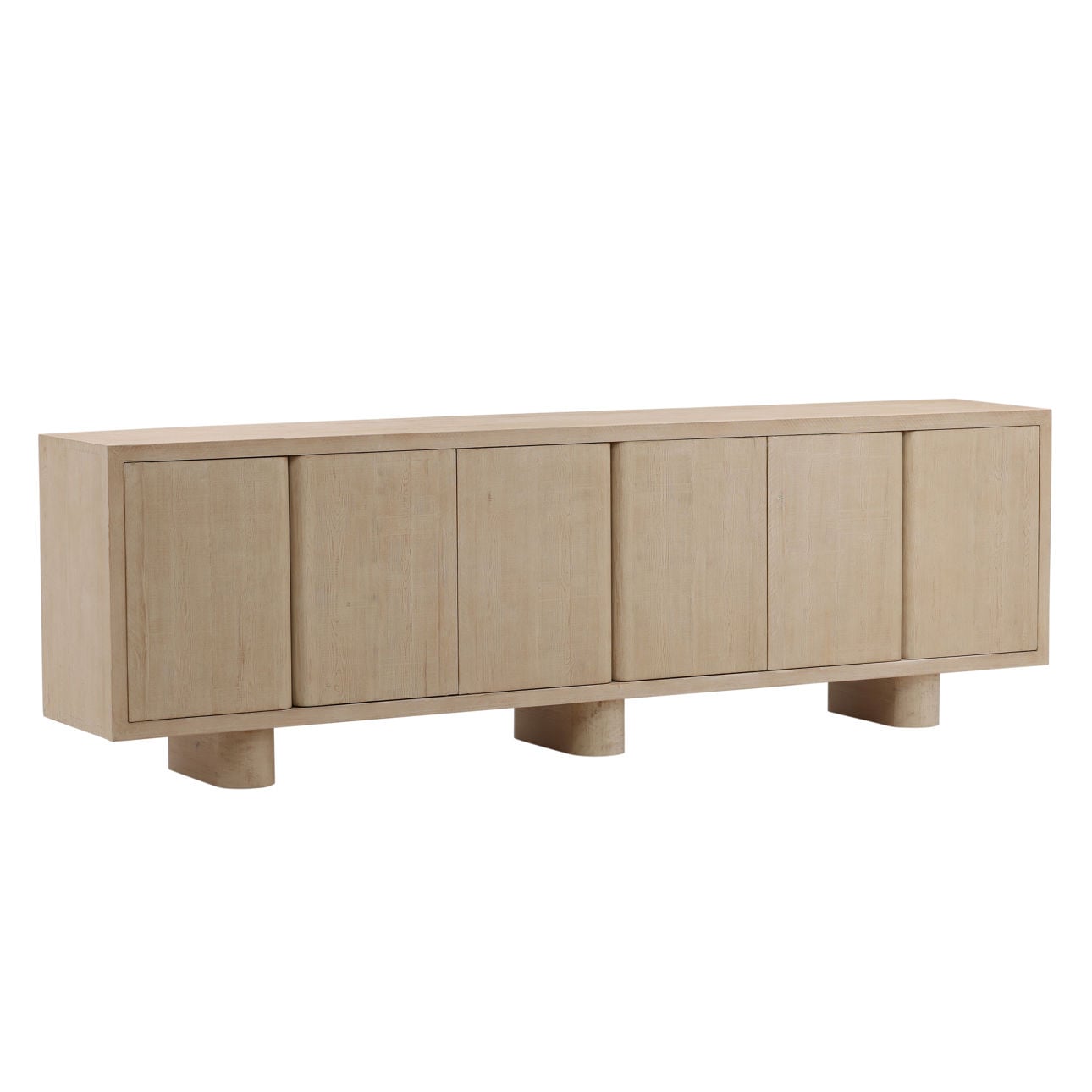 Light Natural Reclaimed Pine Wood Sideboard 73 in Wide