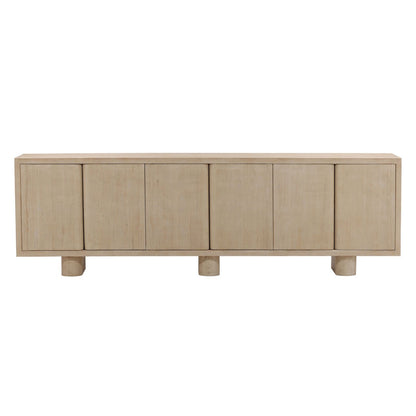 Light Natural Reclaimed Pine Wood Sideboard 73 in Wide