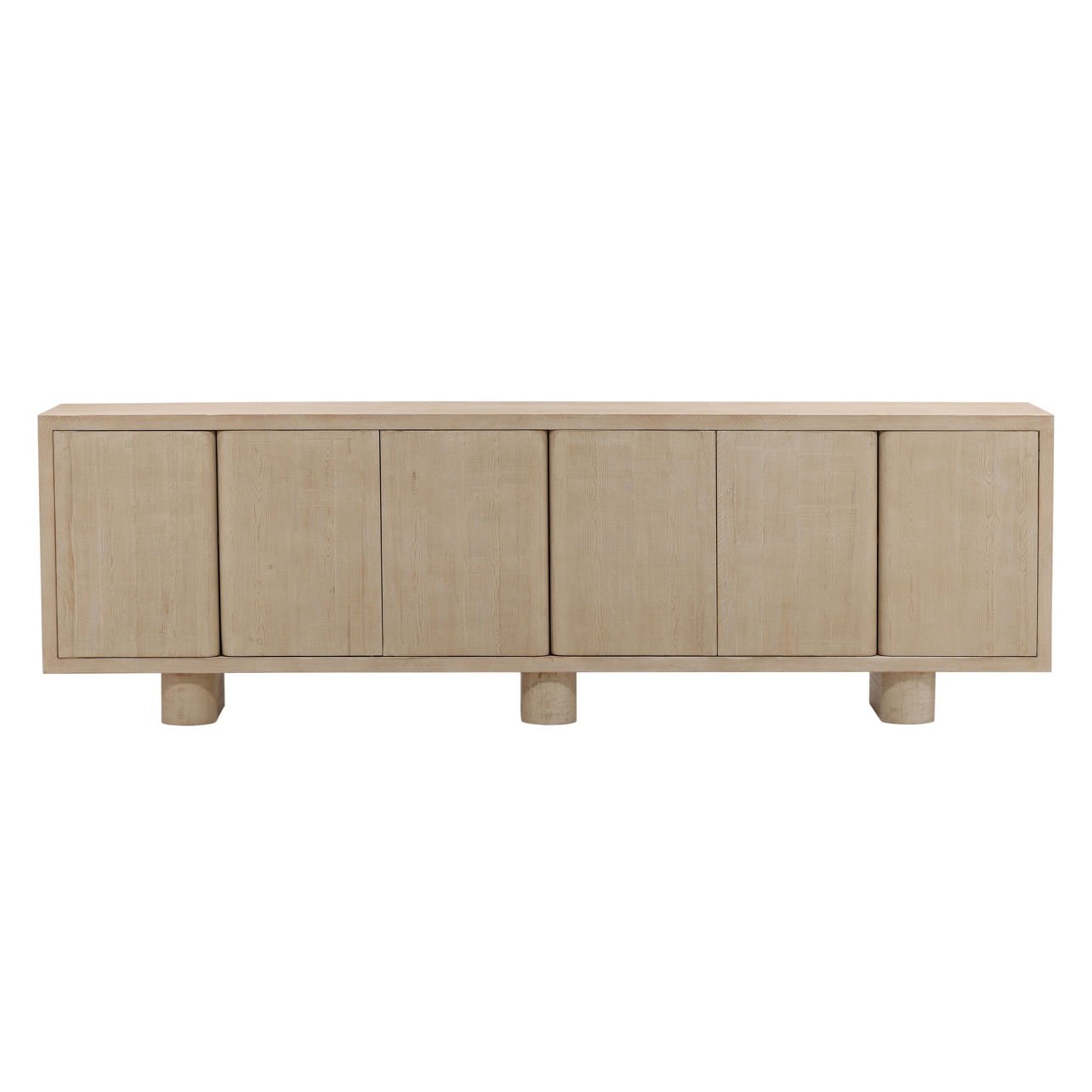 Light Natural Reclaimed Pine Wood Sideboard 73 in Wide