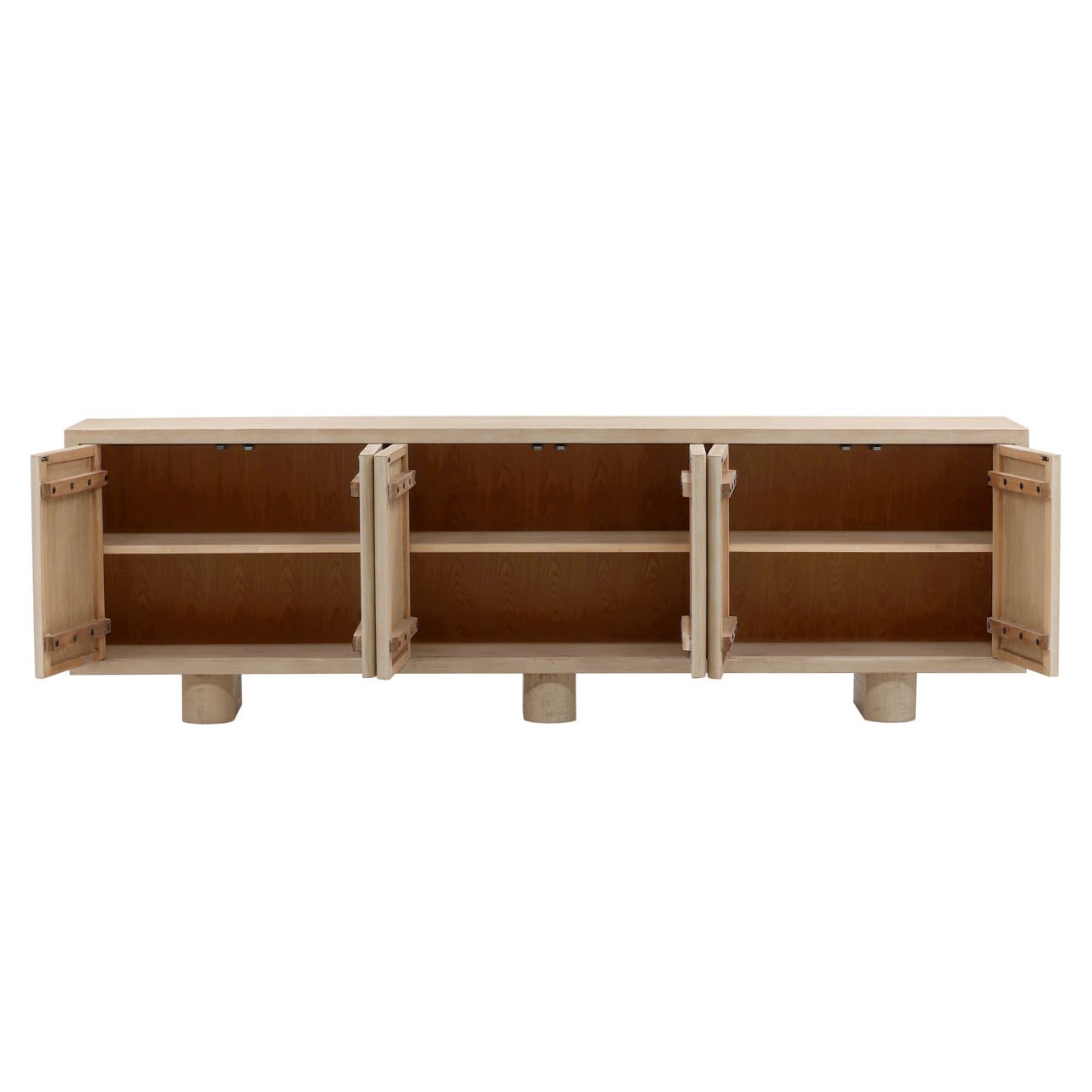 Light Natural Reclaimed Pine Wood Sideboard 73 in Wide