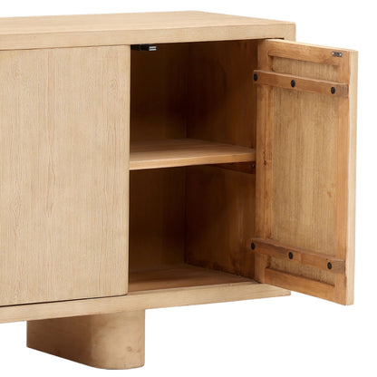 Light Natural Reclaimed Pine Wood Sideboard 73 in Wide