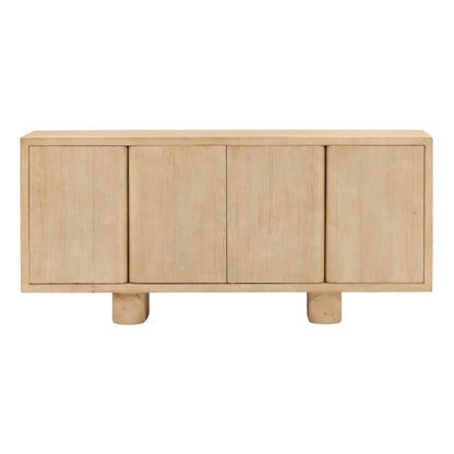 Light Natural Reclaimed Pine Wood Sideboard 73 in Wide