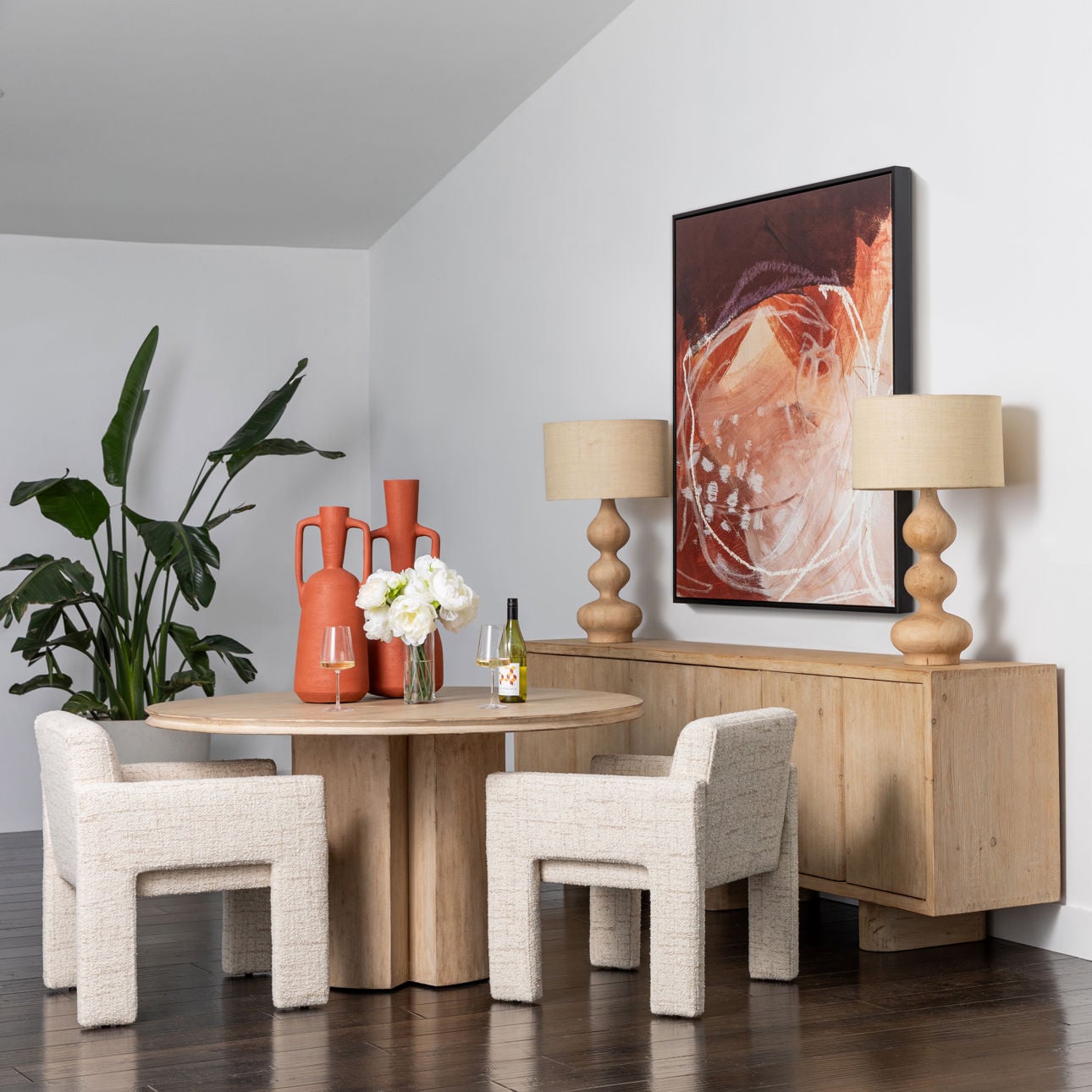 Light Natural Reclaimed Pine Wood Sideboard 73 in Wide