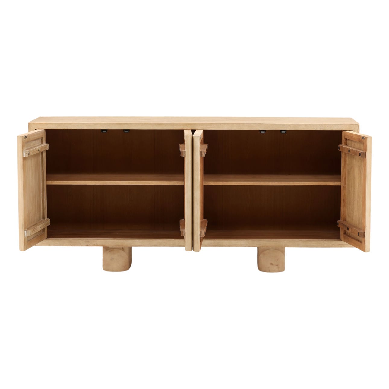 Light Natural Reclaimed Pine Wood Sideboard 73 in Wide