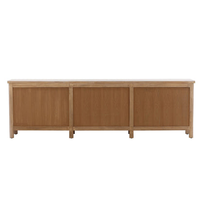 Whitewash Reclaimed Pine Wood Sideboard 110.5 in Wide