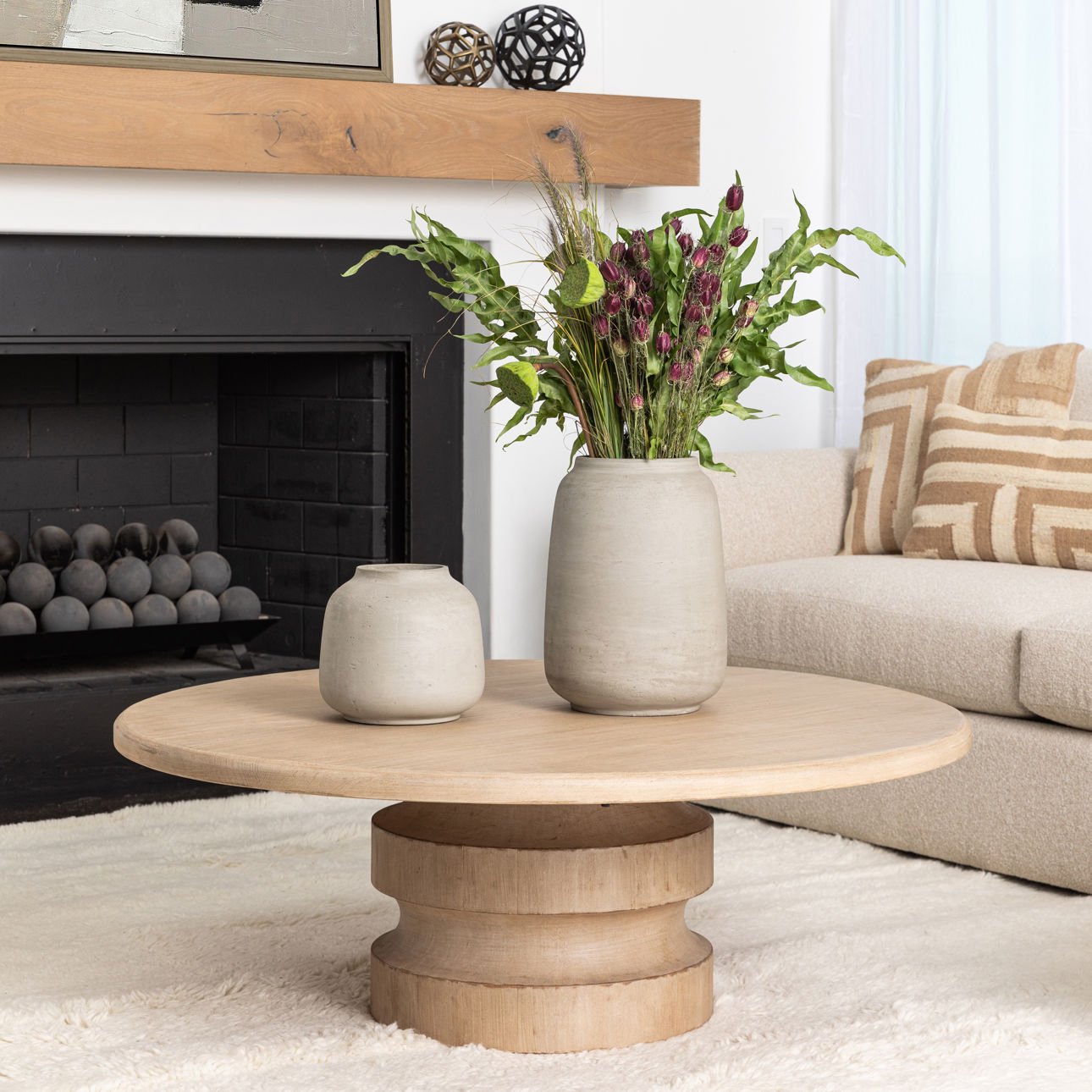 Light Warm Wash Reclaimed Pine Wood Table 45 in Wide