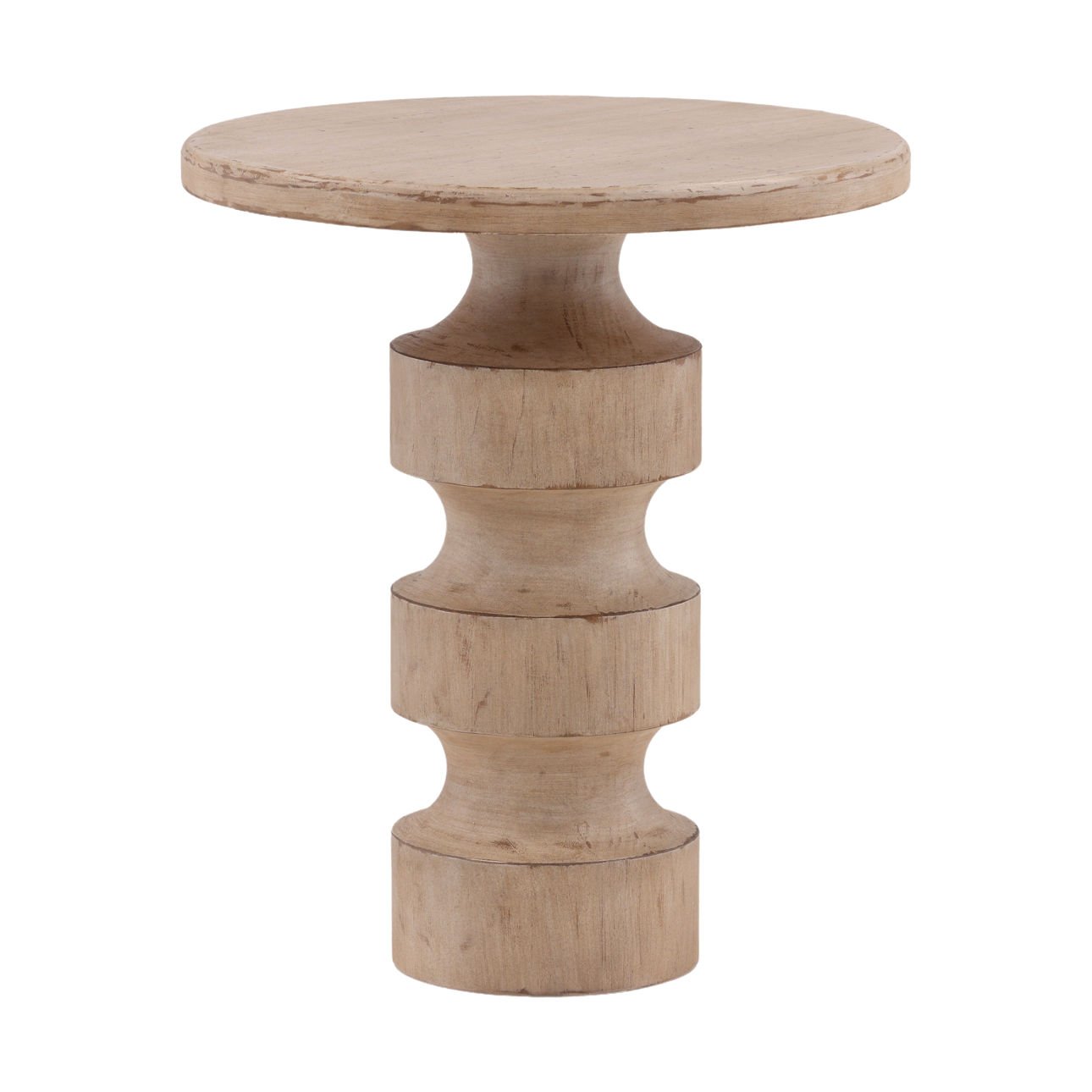 Light Warm Wash Reclaimed Pine Wood Table 22 in Wide