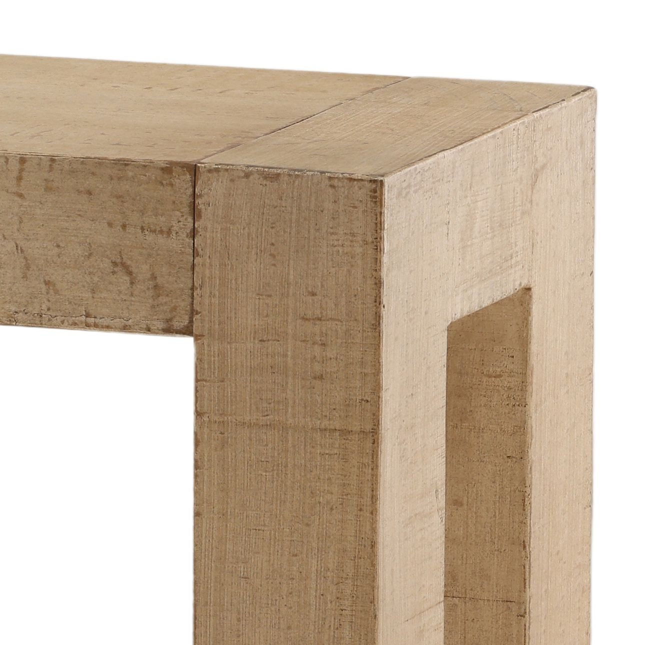 Light Warm Wash Reclaimed Pine Wood Table 71 in Wide