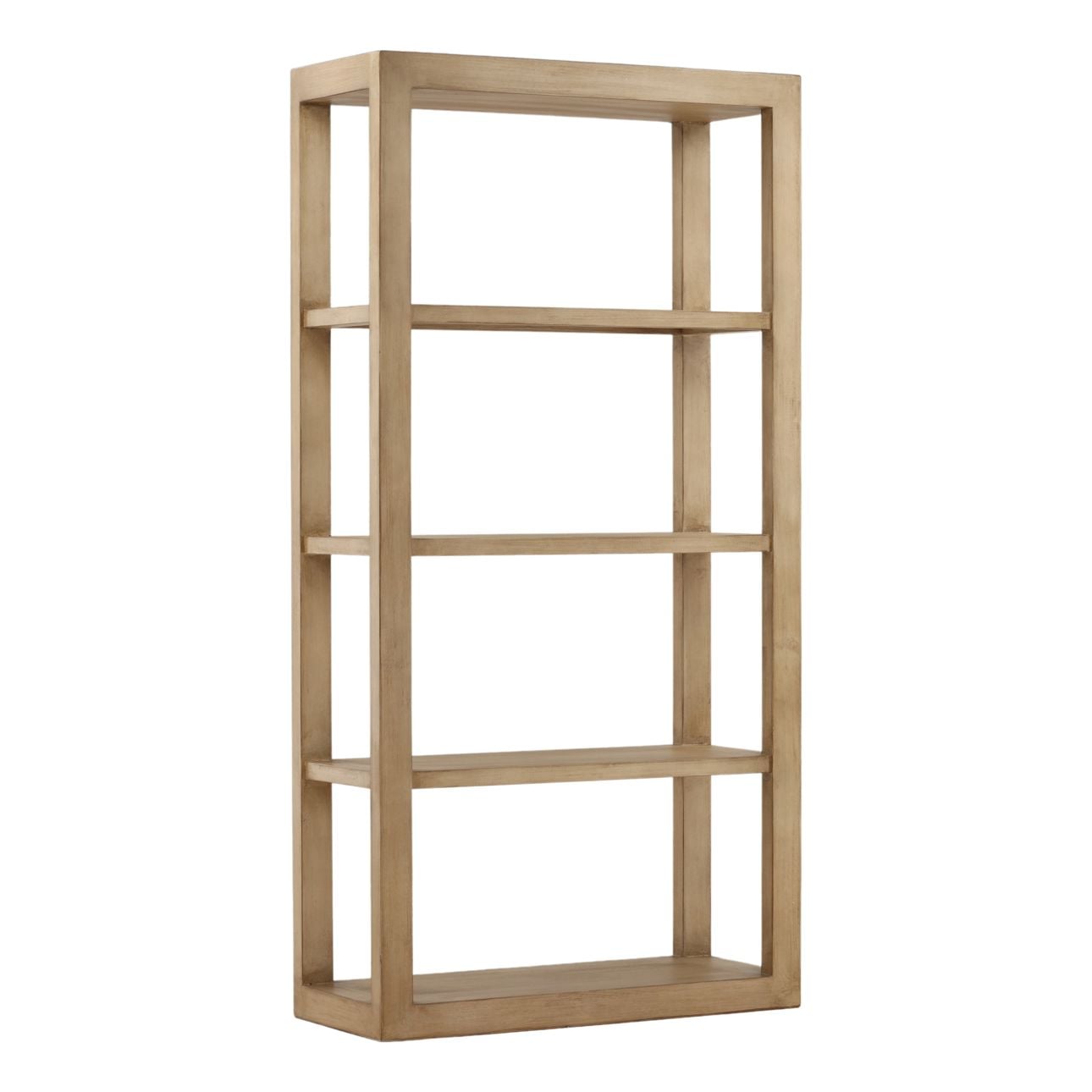 Light Warm Wash Reclaimed Pine Wood Bookcase 43.5 in Wide