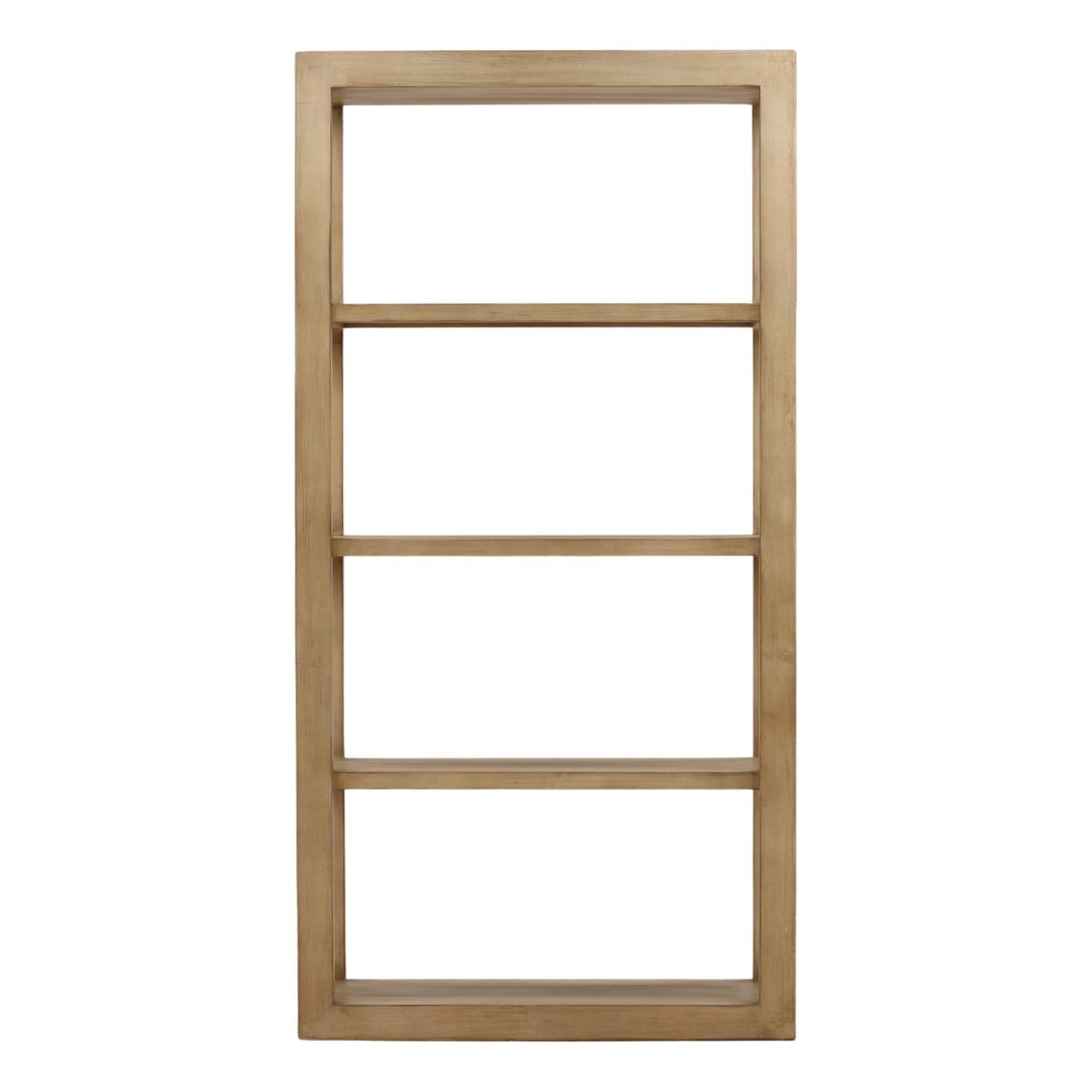 Light Warm Wash Reclaimed Pine Wood Bookcase 43.5 in Wide