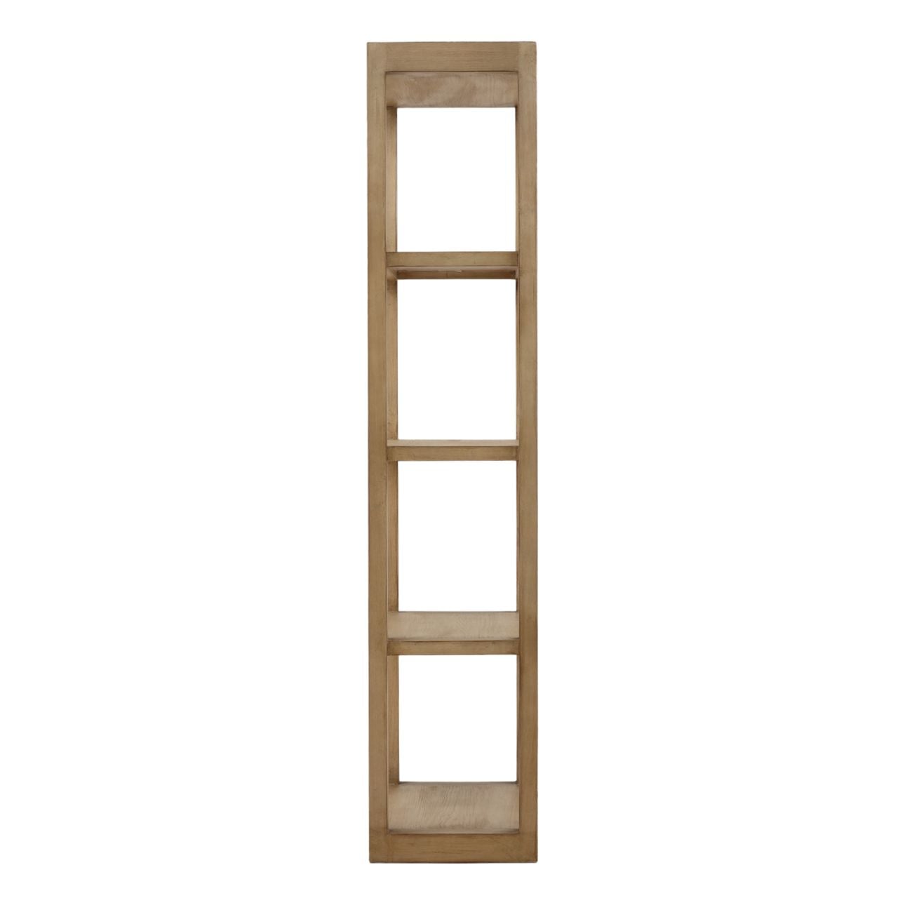 Light Warm Wash Reclaimed Pine Wood Bookcase 43.5 in Wide