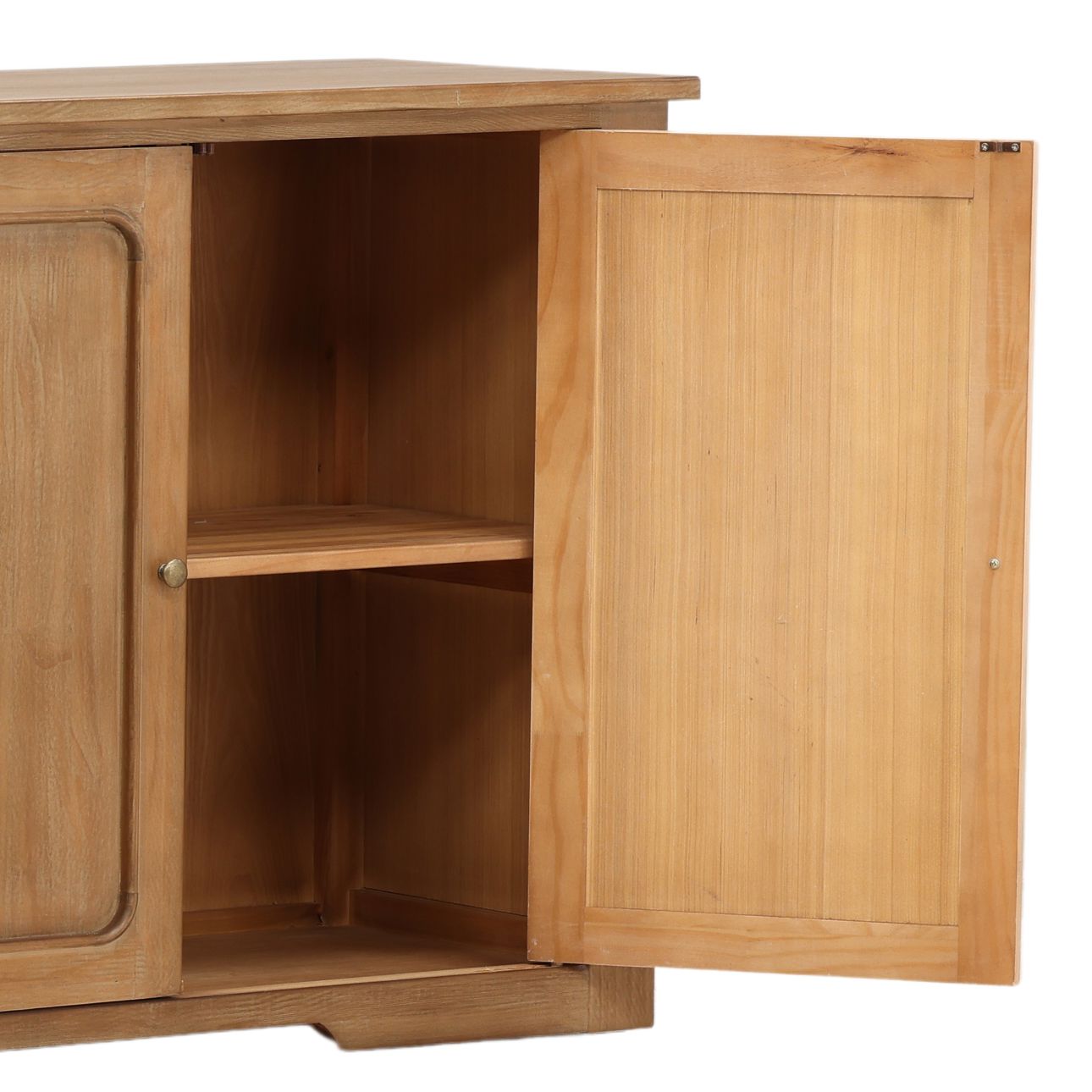Brown Reclaimed Pine Wood Sideboard 109 in Wide