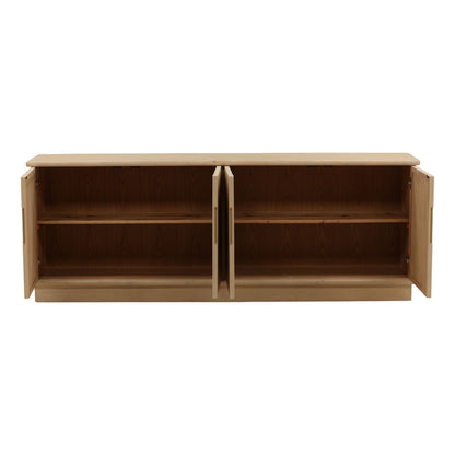 Light Natural Reclaimed Pine Wood Sideboard 86.5 in Wide