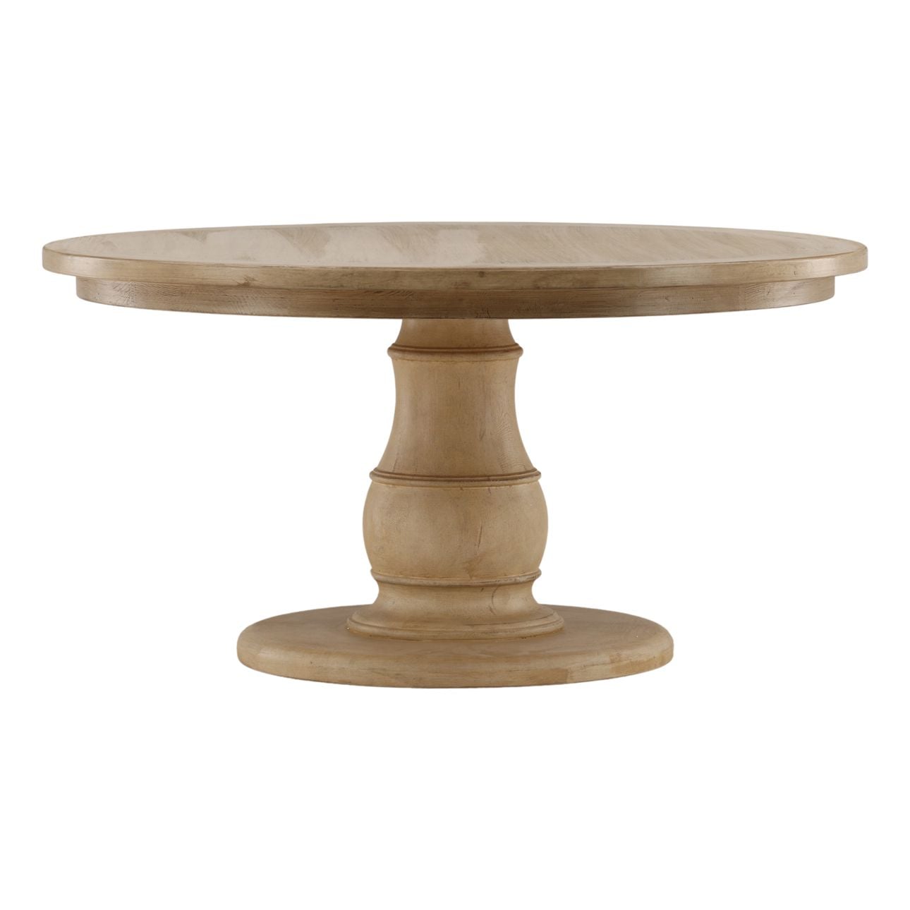 Light Warm Wash Reclaimed Pine Wood Table 59 in Wide