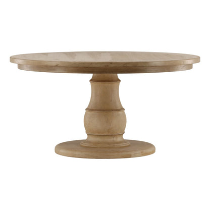 Light Warm Wash Reclaimed Pine Wood Table 59 in Wide