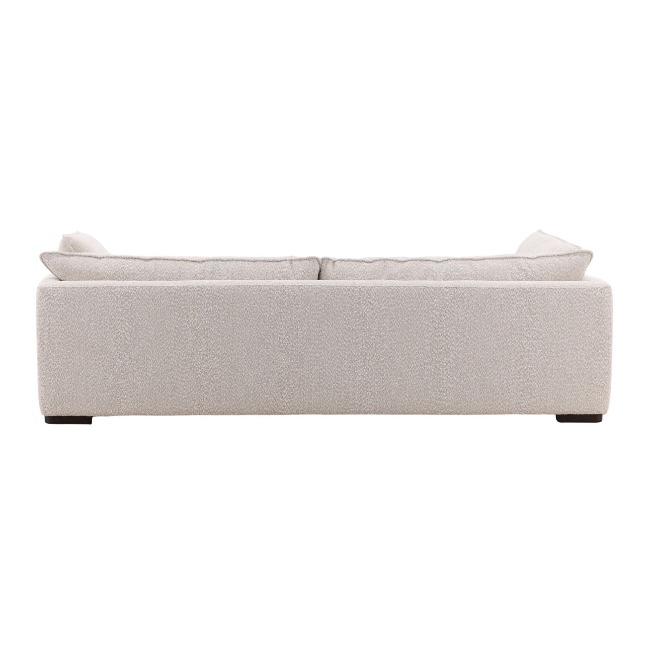 Tatum Cream and Dark Brown Chenille Fabric and Ash Wood Sofa 103.5 in Wide