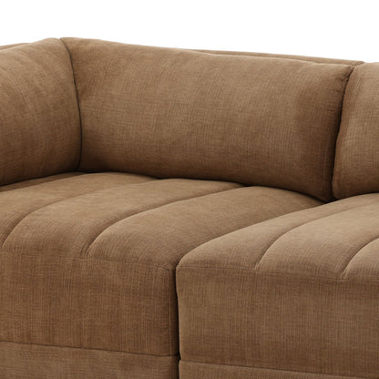 Sepulveda Coco Basketweave Fabric Sofa 113.5 in Wide