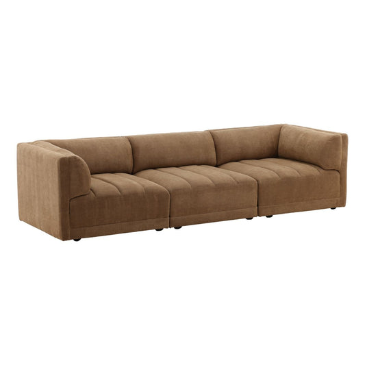 Sepulveda Coco Basketweave Fabric Sofa 113.5 in Wide