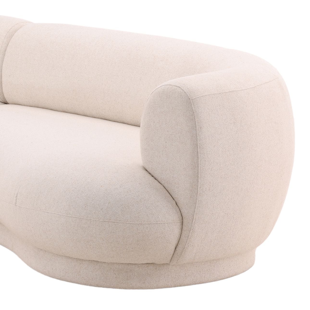 Frio Cream Linen Blend Fabric Sectional 128 in Wide