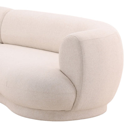 Frio Cream Linen Blend Fabric Sectional 128 in Wide