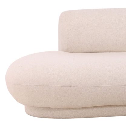 Frio Cream Linen Blend Fabric Sectional 128 in Wide