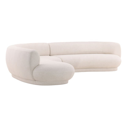 Frio Cream Linen Blend Fabric Sectional 128 in Wide