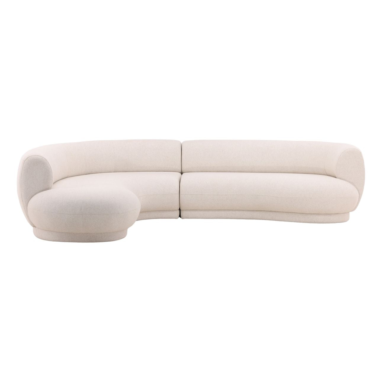 Frio Cream Linen Blend Fabric Sectional 128 in Wide