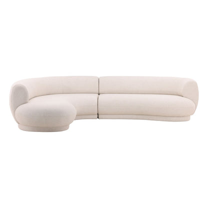 Frio Cream Linen Blend Fabric Sectional 128 in Wide