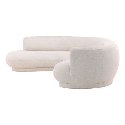 Frio Cream Linen Blend Fabric Sectional 128 in Wide