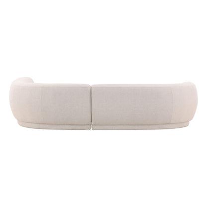 Frio Cream Linen Blend Fabric Sectional 128 in Wide