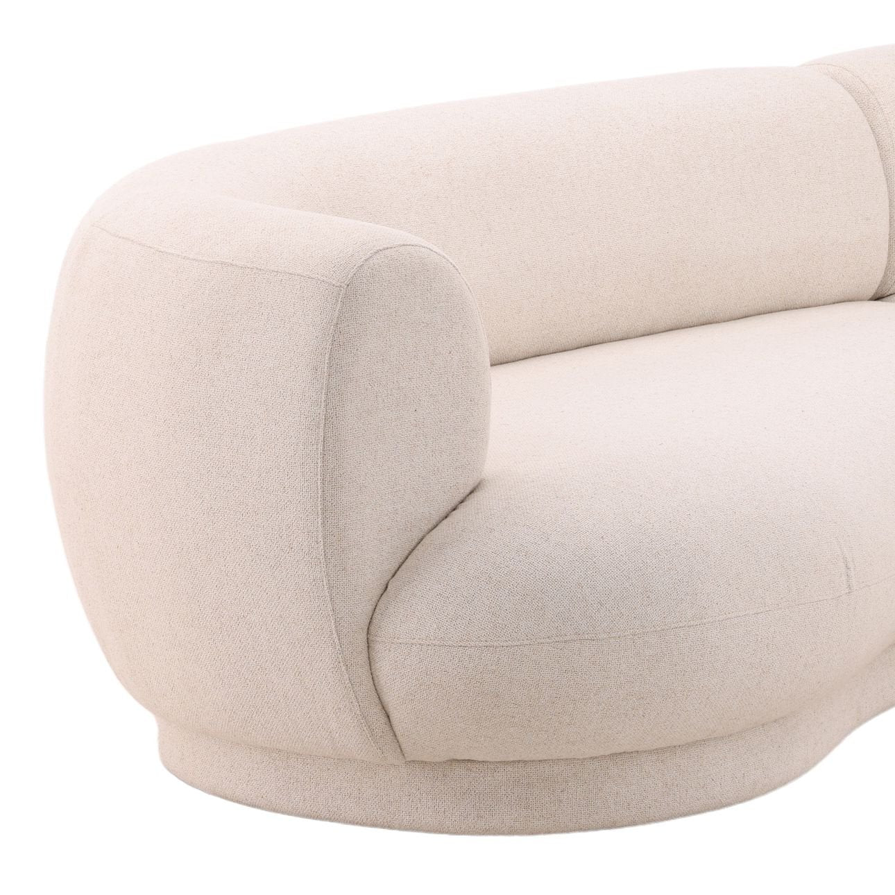 Frio Cream Linen Blend Fabric Sectional 128 in Wide