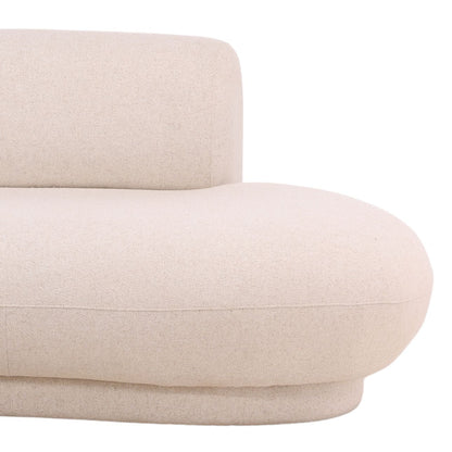 Frio Cream Linen Blend Fabric Sectional 128 in Wide