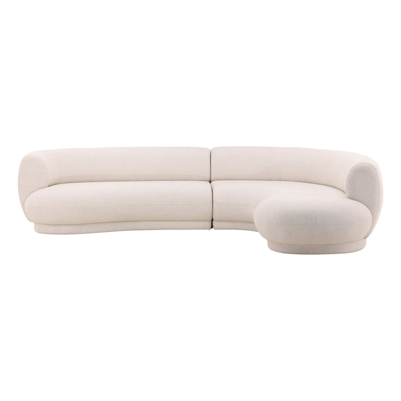 Frio Cream Linen Blend Fabric Sectional 128 in Wide