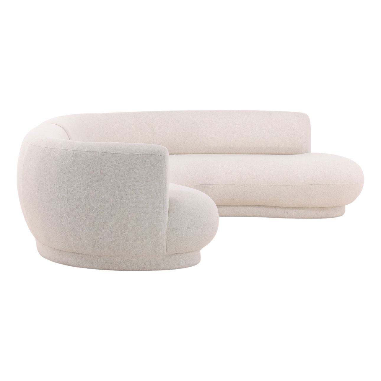 Frio Cream Linen Blend Fabric Sectional 128 in Wide