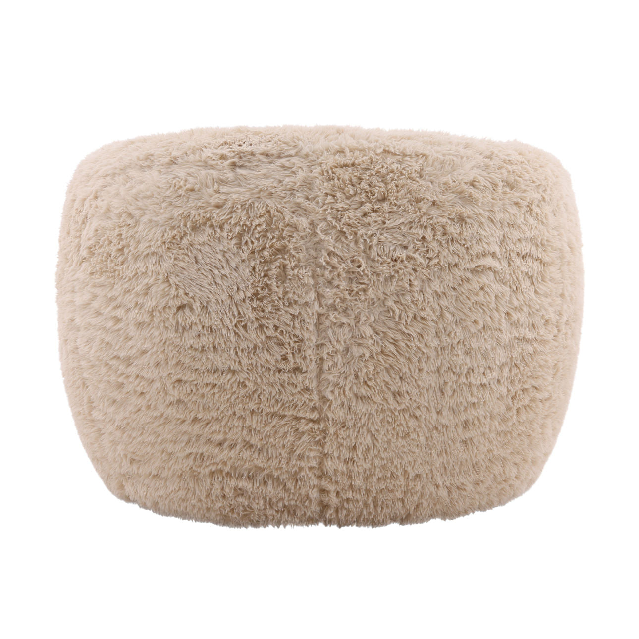 Cream Faux Fur Fabric Chair 40.5 in Wide