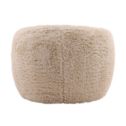 Cream Faux Fur Fabric Chair 40.5 in Wide