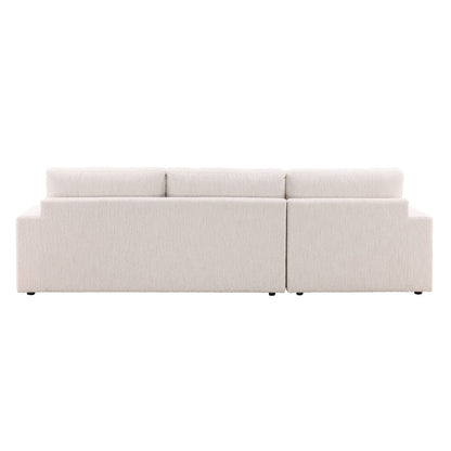 Ellery Cream Chenille Fabric Sectional 115 in Wide