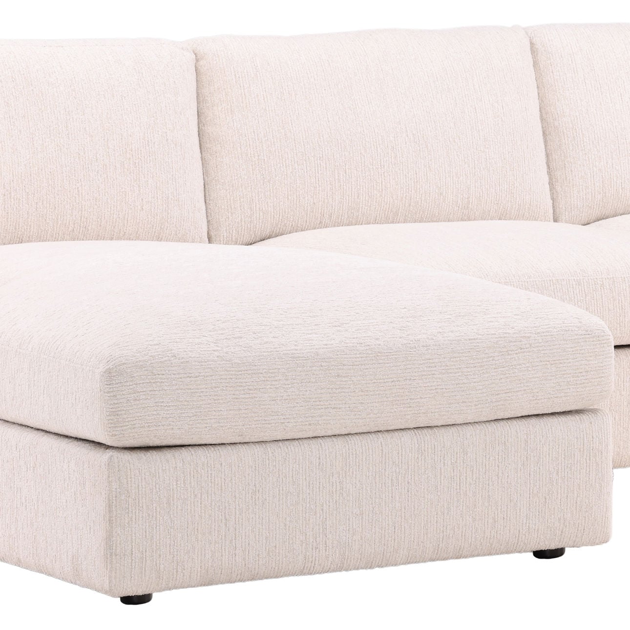Ellery Cream Chenille Fabric Sectional 115 in Wide
