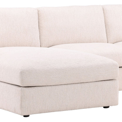 Ellery Cream Chenille Fabric Sectional 115 in Wide