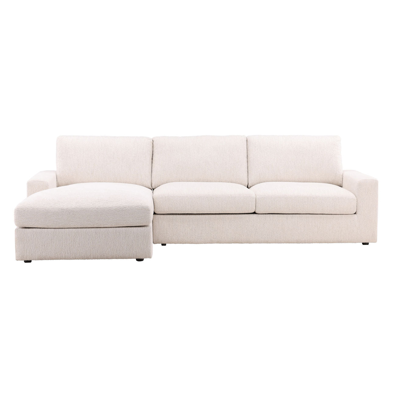 Ellery Cream Chenille Fabric Sectional 115 in Wide