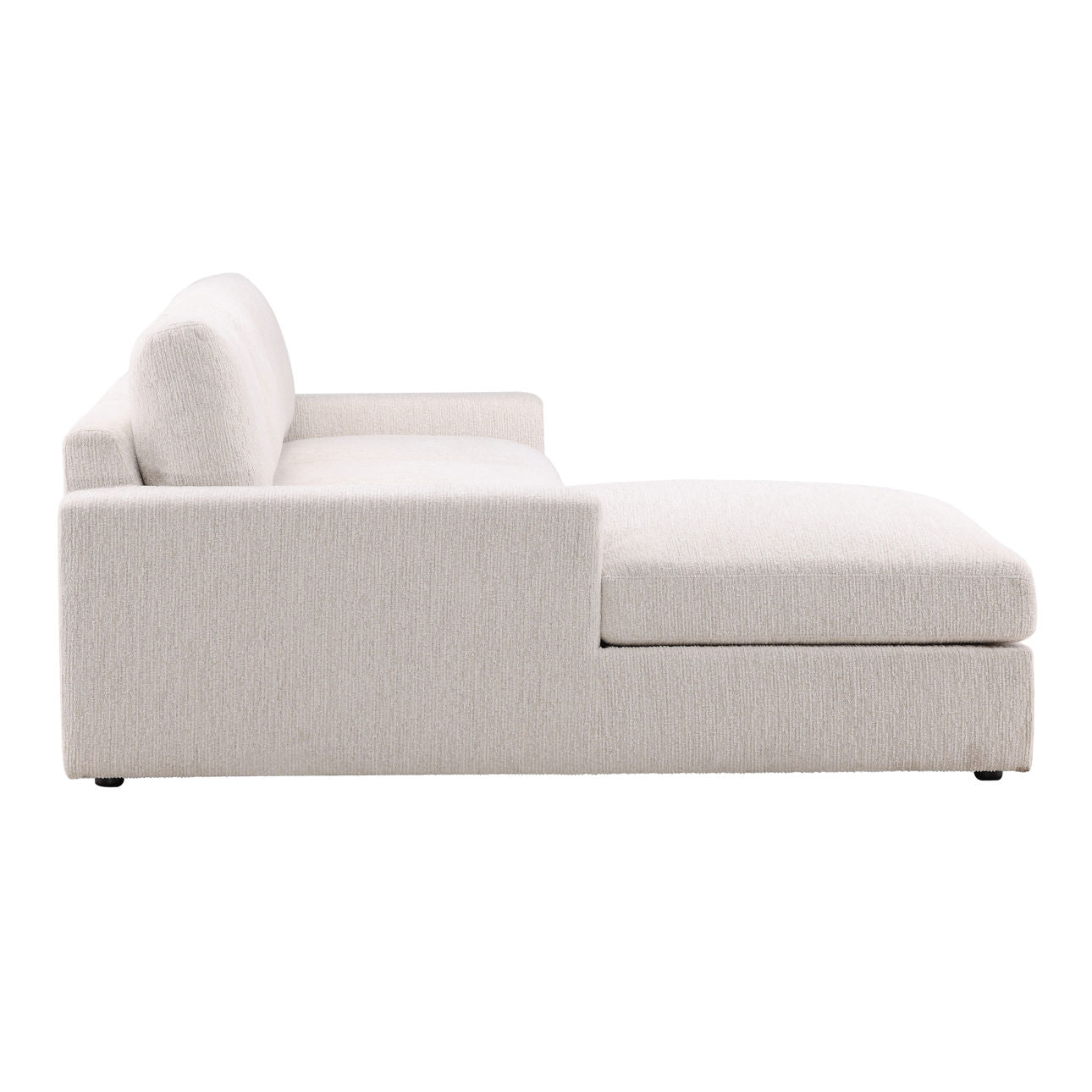 Ellery Cream Chenille Fabric Sectional 115 in Wide