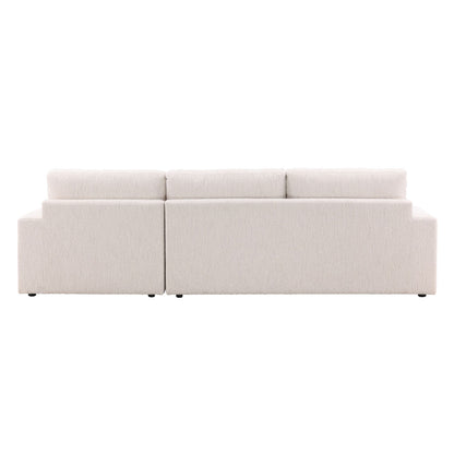 Ellery Cream Chenille Fabric Sectional 115 in Wide