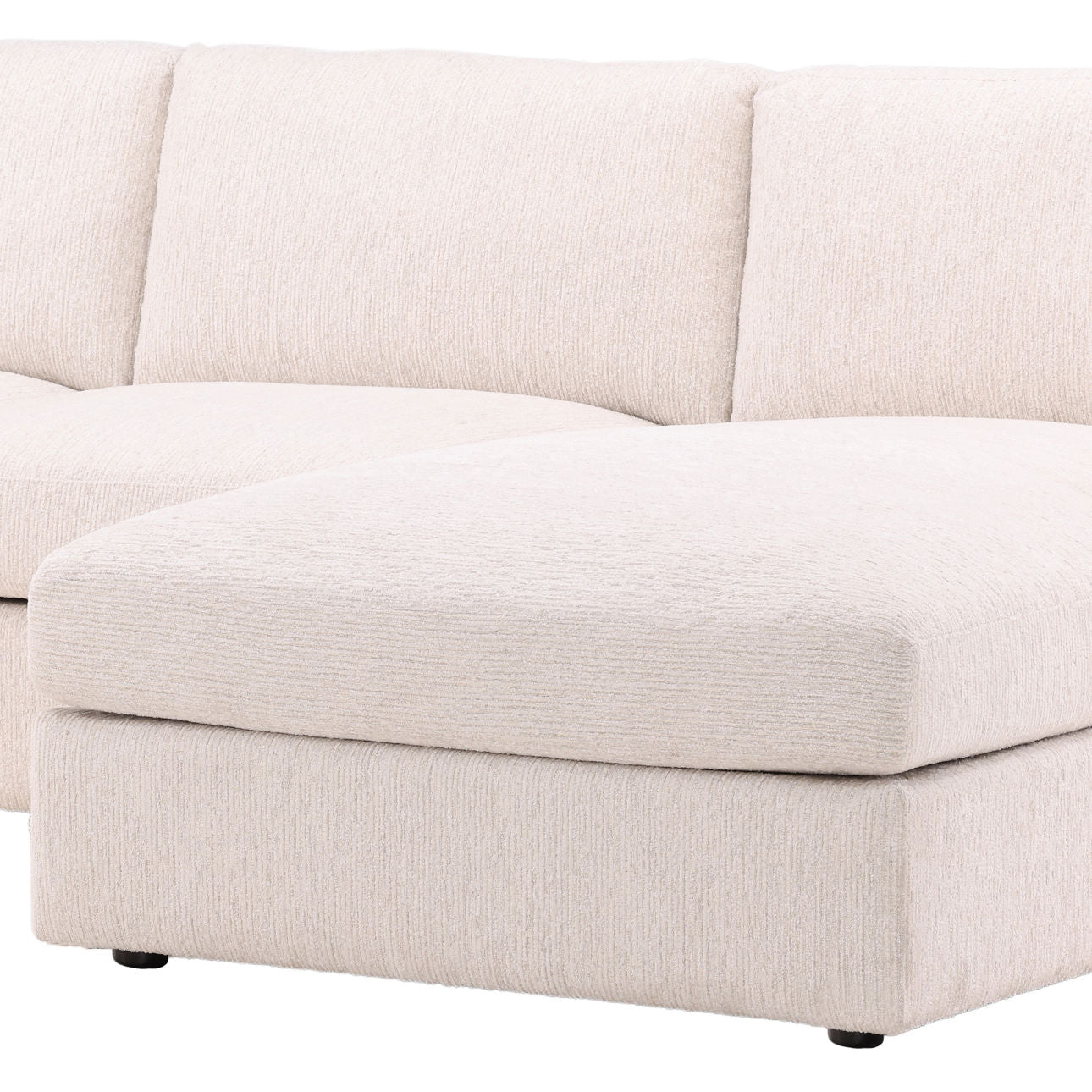 Ellery Cream Chenille Fabric Sectional 115 in Wide