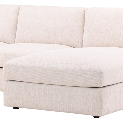 Ellery Cream Chenille Fabric Sectional 115 in Wide
