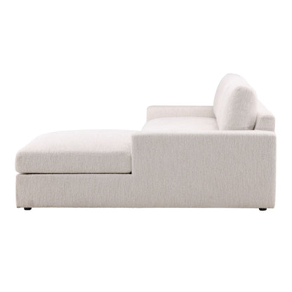 Ellery Cream Chenille Fabric Sectional 115 in Wide